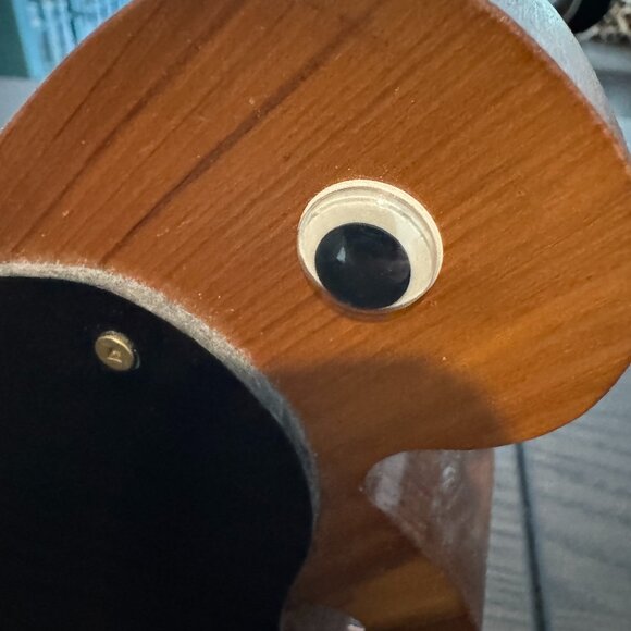 Vintage Wood Beaver Coin Bank Smokey See-Thru Lucite Belly - Picture 5 of 8